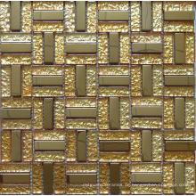 Gold Edelstahl Metall Mosaik, Glas Mosaik Wandfliese (SM205)